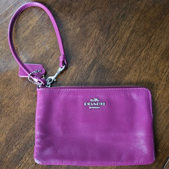 Coach Leather Wristlet - Picture 1 of 7